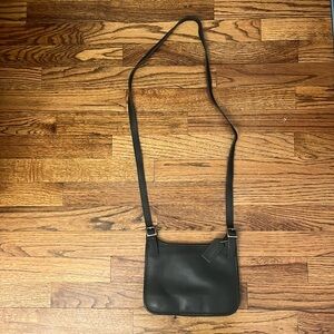 Coach black leather mini cross-body bag